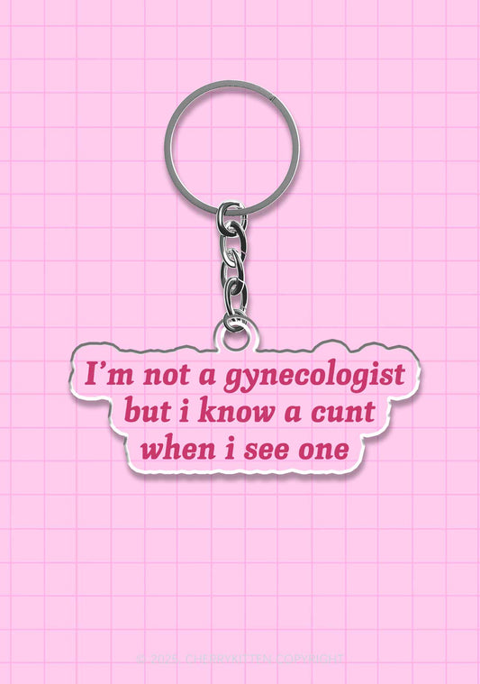 Im Not Gynecologist 1Pc Y2K Keychain Cherrykitten