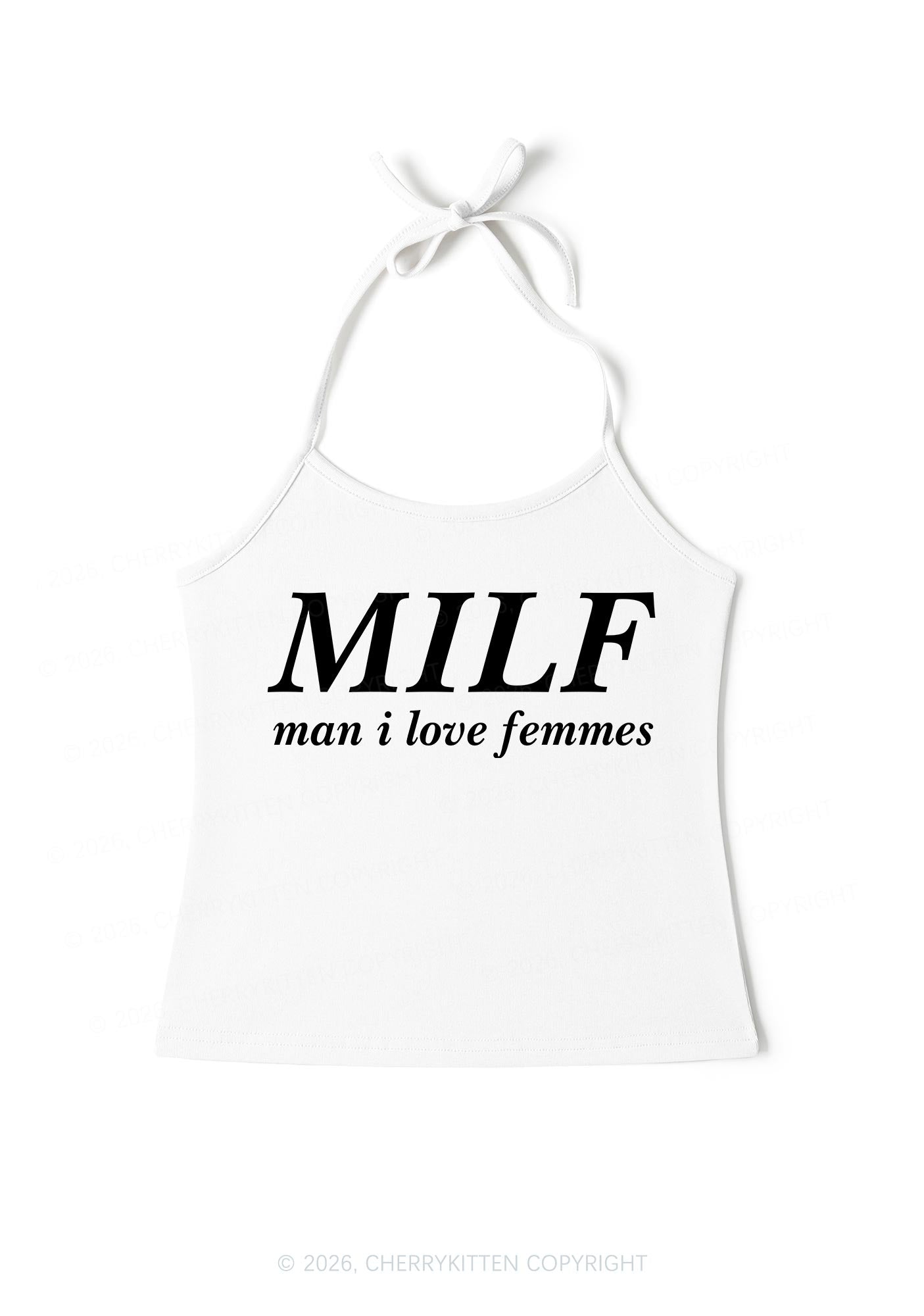 Man I Love Femme Pride Y2K Halter Neck Cami Cherrykitten
