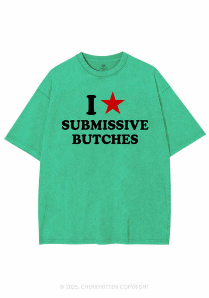 I Love S Butches Y2K Shirts Washed Tee Cherrykitten