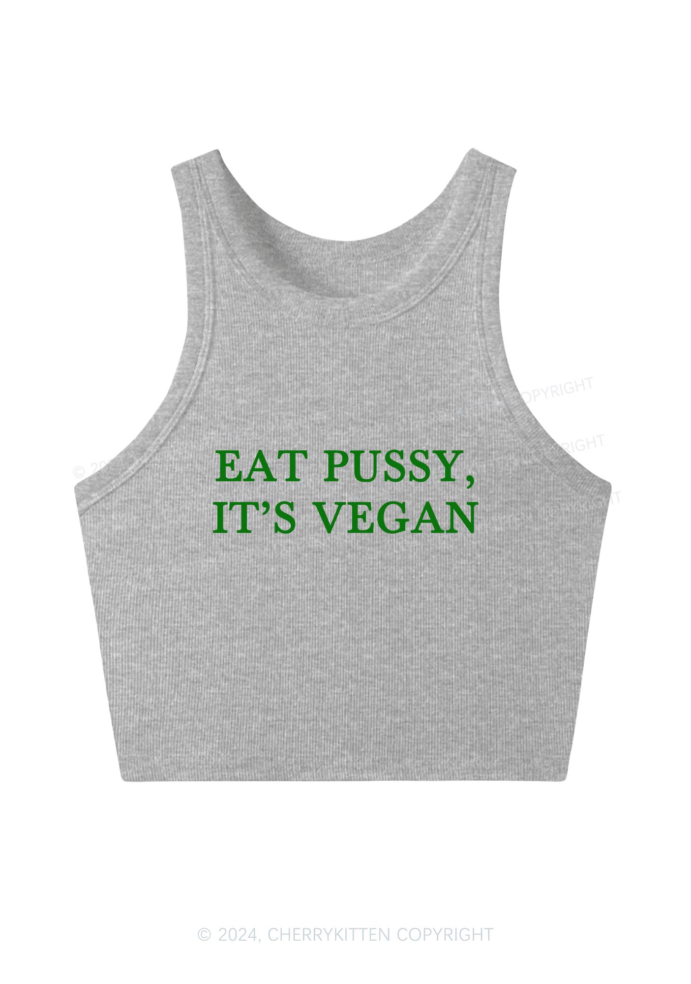 Eat Puxxy It's Vegan Y2K Crop Tank Top Cherrykitten