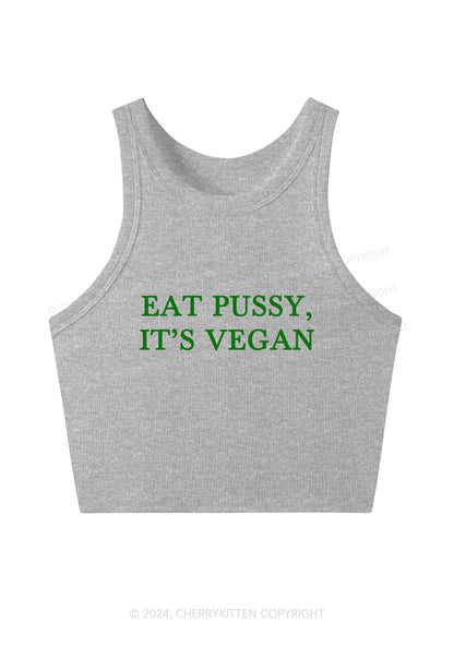 Eat Puxxy It's Vegan Y2K Crop Tank Top Cherrykitten