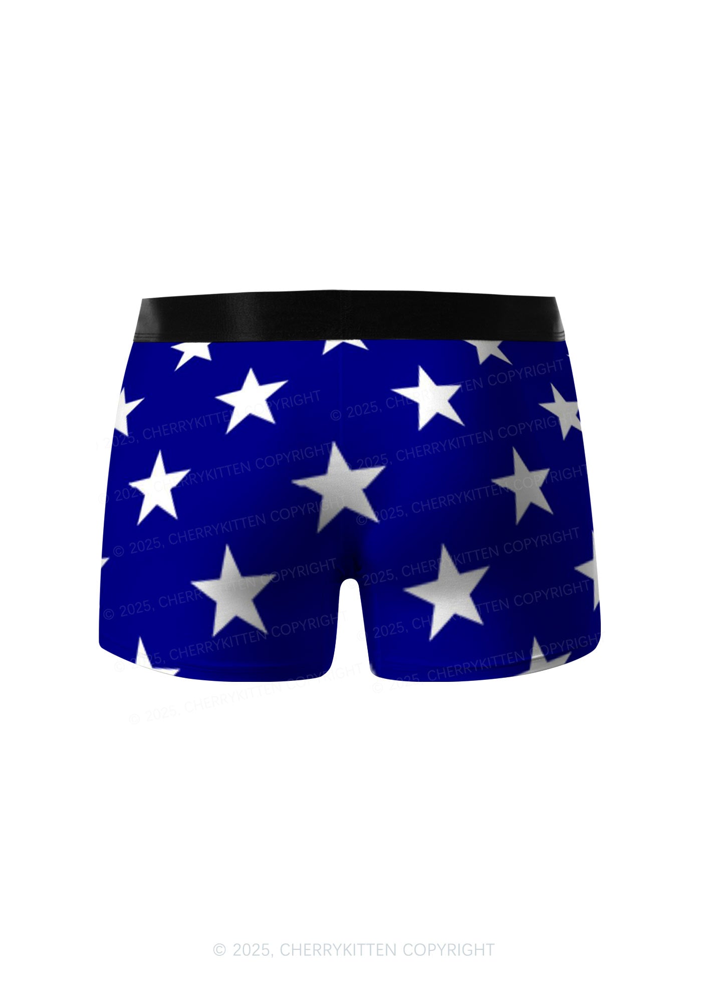 Navy Blue Star Y2K Print Men Boxer Briefs Cherrykitten
