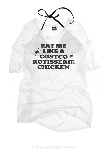 Eat Me Like Chicken Y2K Sheer Boyfriend Tee Cherrykitten