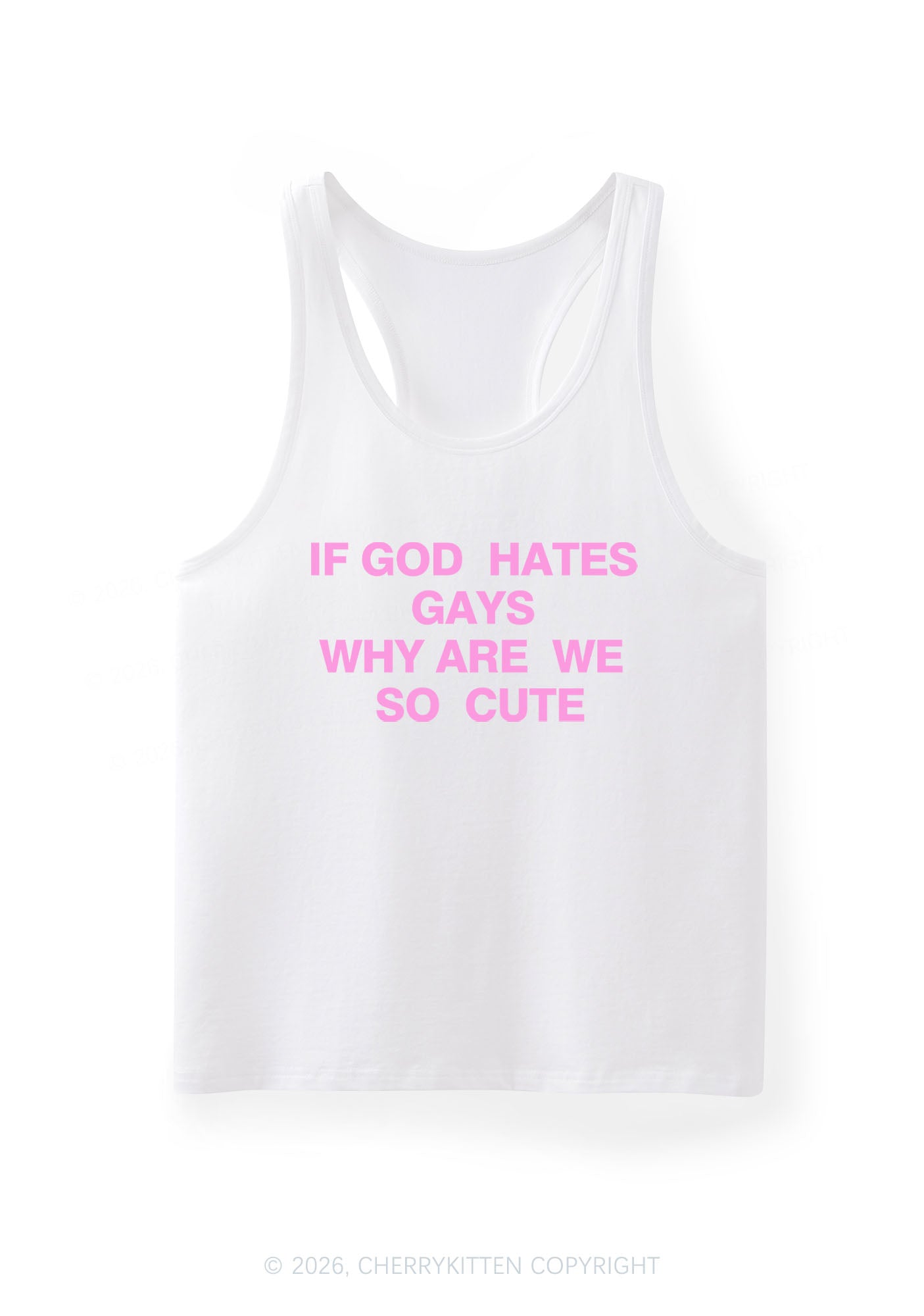 If God Hates Gays Pride Y2K Men Racerback Tank Top Cherrykitten