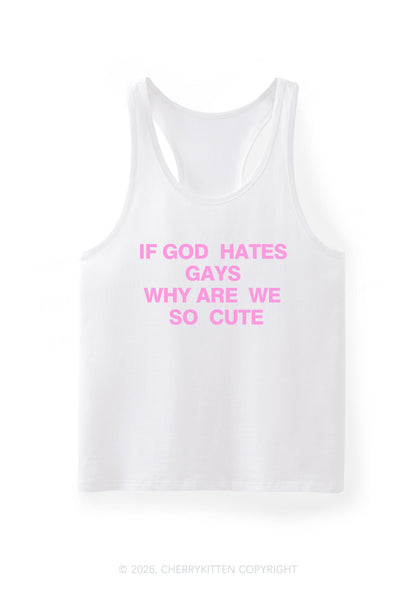 If God Hates Gays Pride Y2K Men Racerback Tank Top Cherrykitten