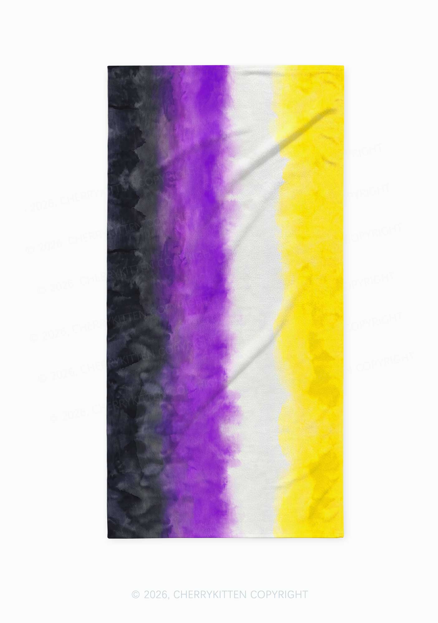 Nonbinary Tie Dye Pride Y2K Beach Towel Cherrykitten