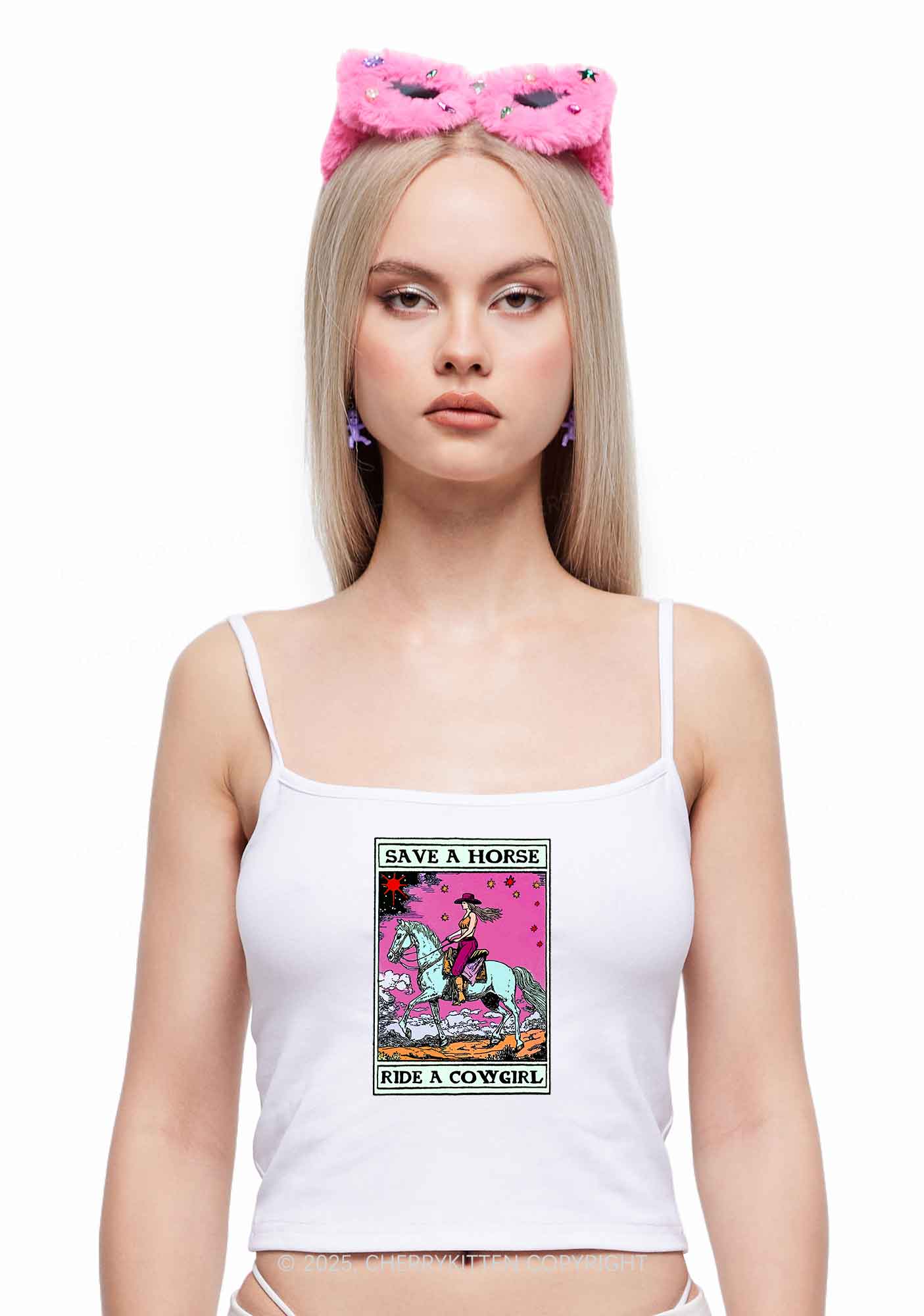 Save Horse Ride Cowgirl Pride Y2K Spaghetti Strap Cami Cherrykitten