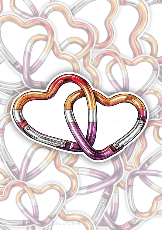 Carabiner Hearts Pride 1pc Y2K Sticker Cherrykitten