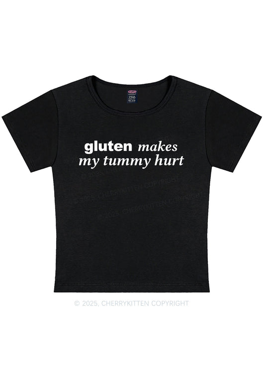 Gluten Makes Tummy Hurt Y2K Baby Tee Cherrykitten