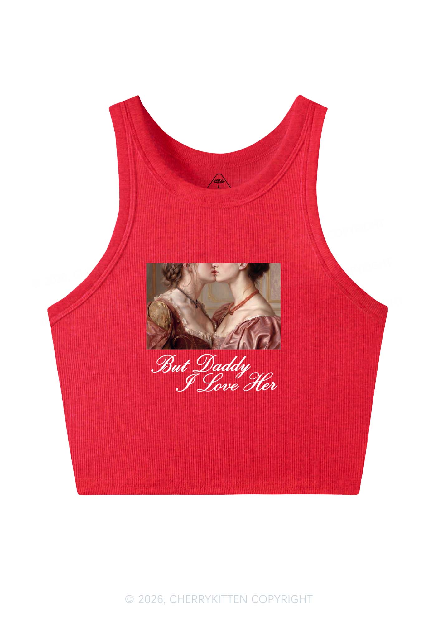 But Daddy I Love Her Lesbian Pride Y2K Crop Tank Top Cherrykitten