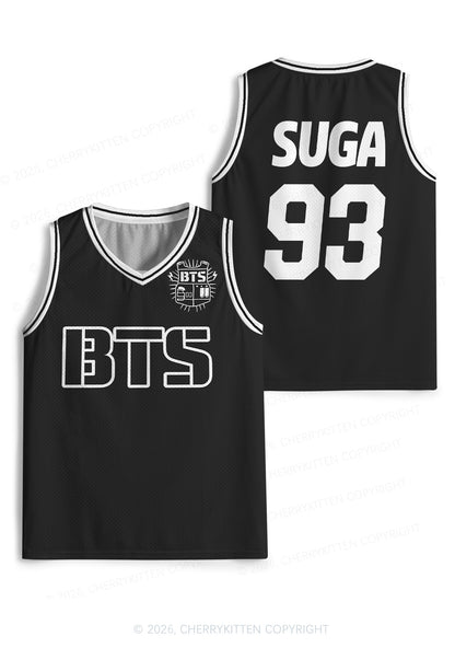 Black Kpop Boys Number Y2K Sport Jersey Tank Cherrykitten