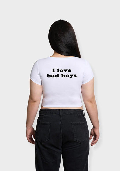 Curvy Nice&Bad Boys Two Sides Baby Tee