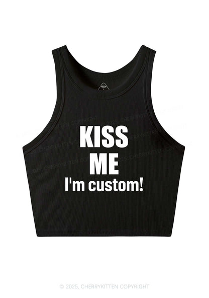 Kiss Me Im Custom Y2K Crop Tank Top Cherrykitten