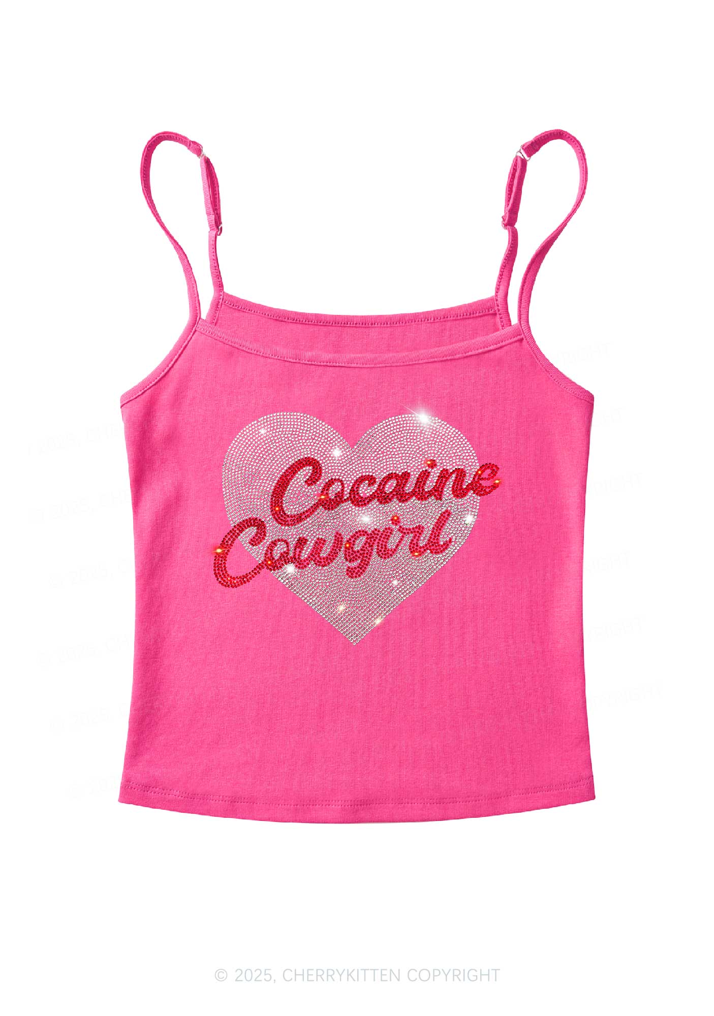 Rhinestone Cola Cowgirl Y2K Spaghetti Strap Cami Cherrykitten