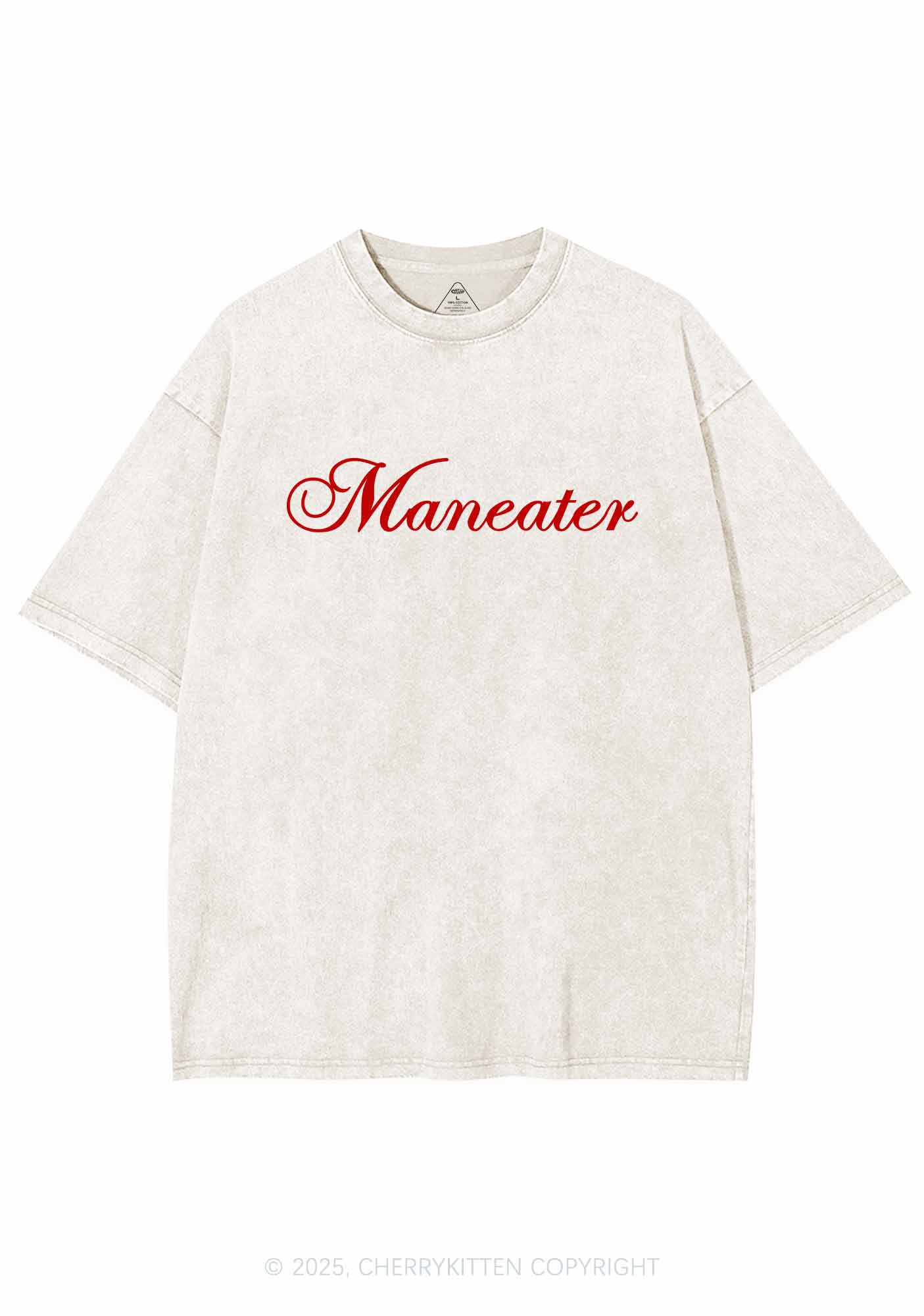 Maneater Y2K Shirts Washed Tee Cherrykitten