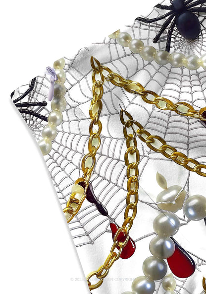 Jewelry Spider Web Y2K Print Mini Skirt Cherrykitten
