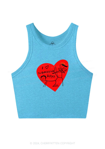Girl Love S Boys Y2K Valentine's Day Crop Tank Top Cherrykitten
