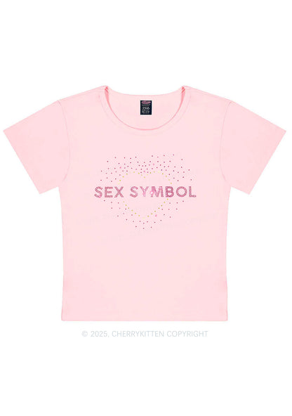 Rhinestone Sx Symbol Y2K Baby Tee Cherrykitten