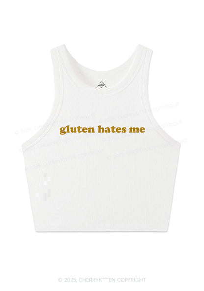 Gluten Hates Me Y2K Crop Tank Top Cherrykitten