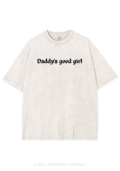 Daddys Good Girl Y2K Shirts Washed Tee Cherrykitten