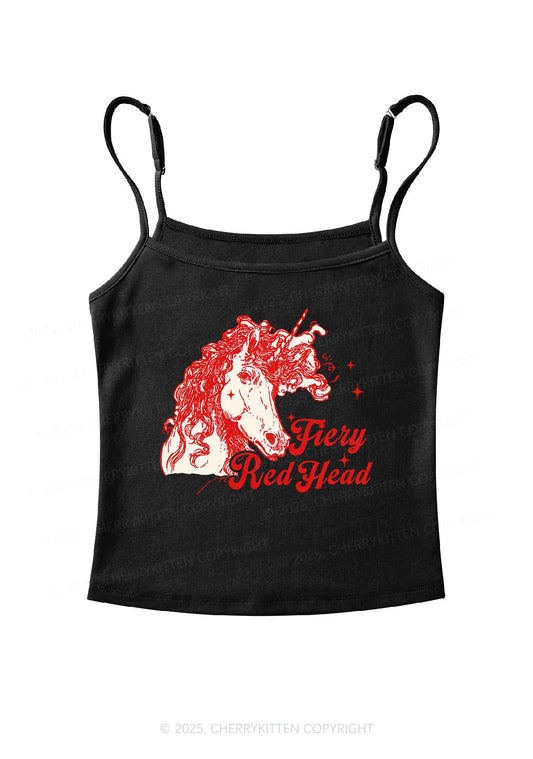 Fiery Red Head Y2K Spaghetti Strap Cami Cherrykitten