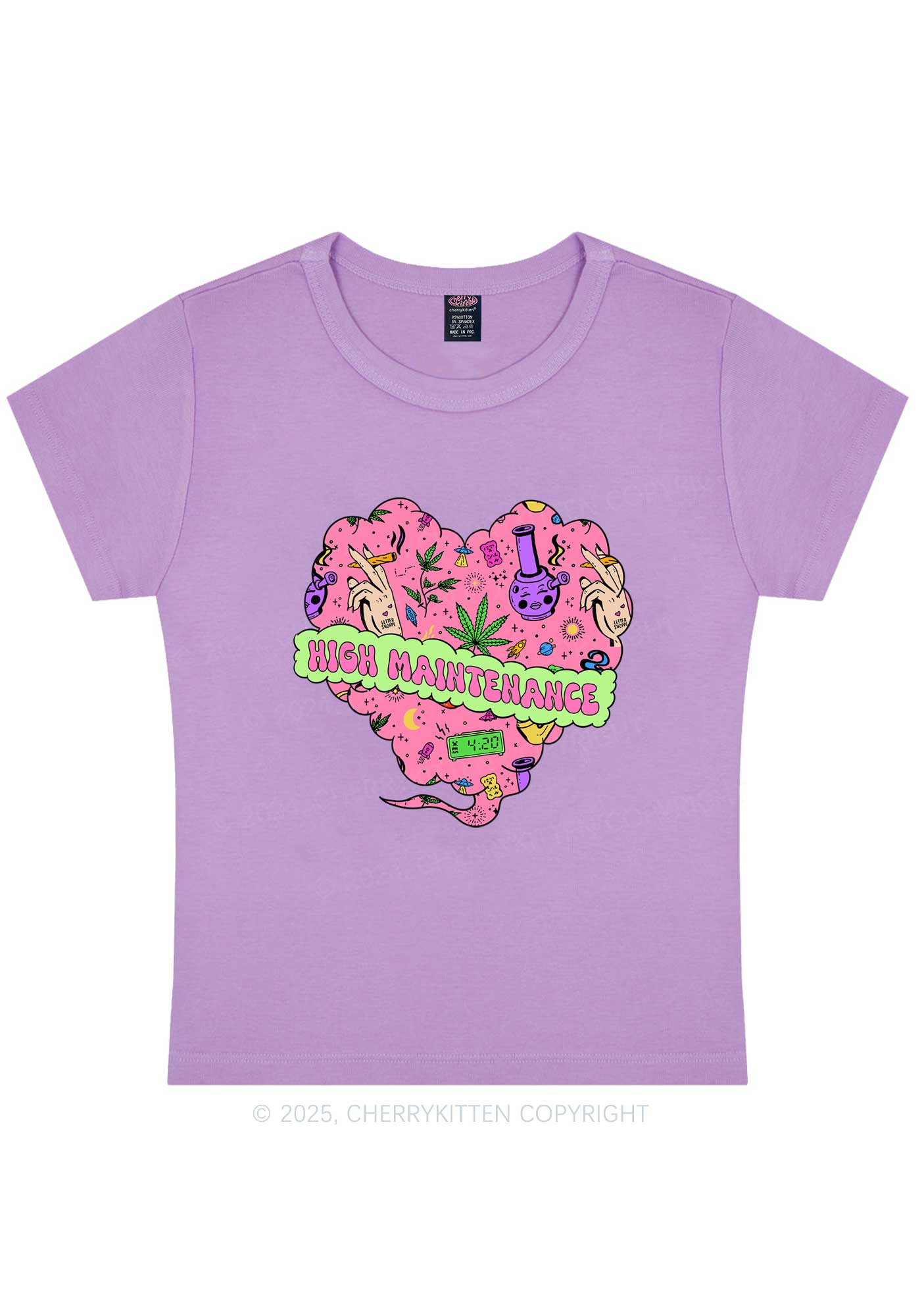 High Maintenance Heart Y2K Baby Tee Cherrykitten