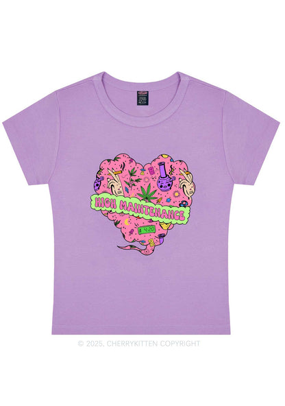 High Maintenance Heart Y2K Baby Tee Cherrykitten