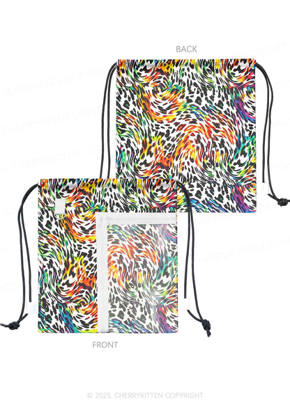 Rainbow Leopard Pride Y2K Drawstring Itabag Backpack Cherrykitten