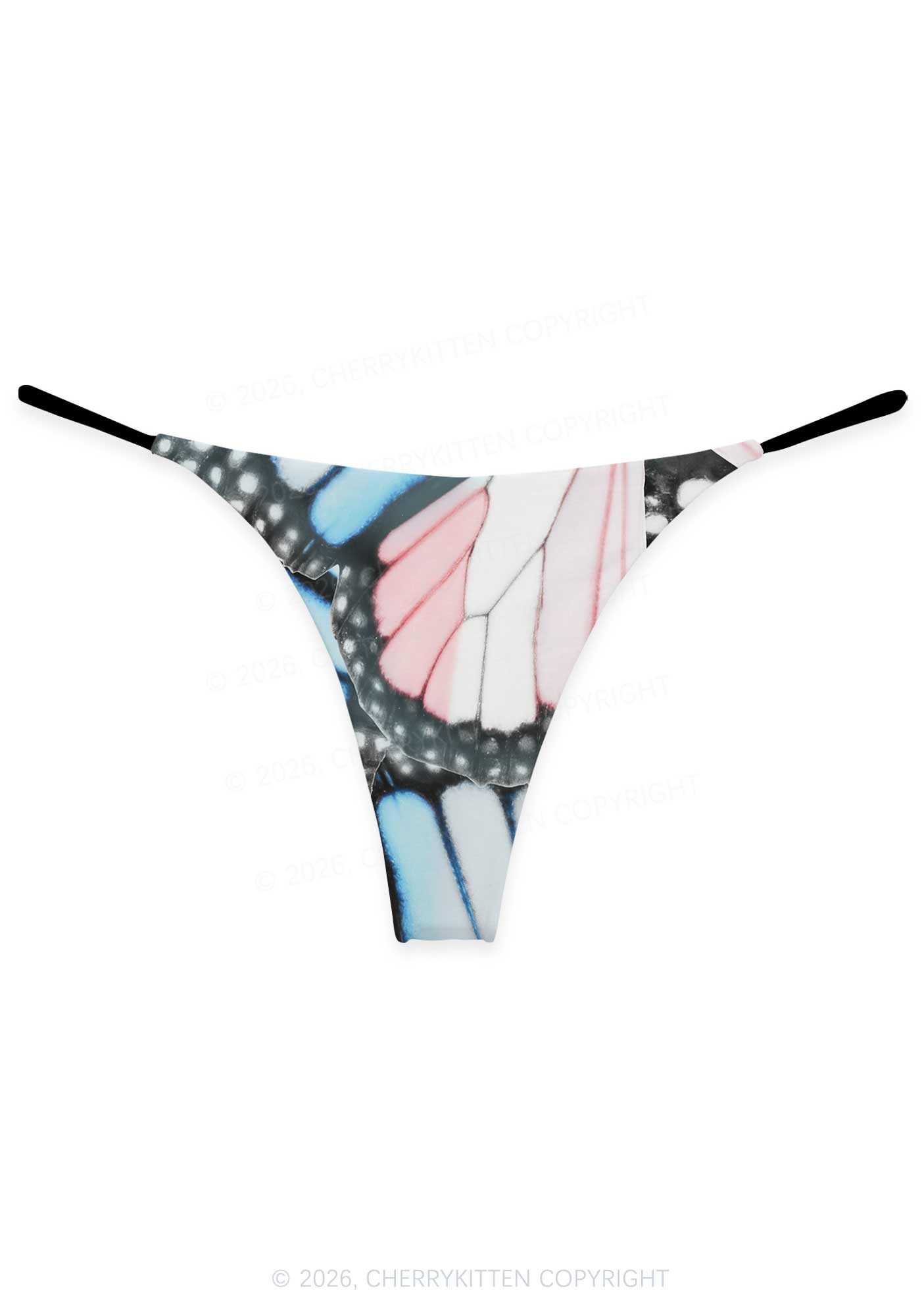 Trans Butterfly Wing Pride Y2K Print Bikini String Thong Cherrykitten