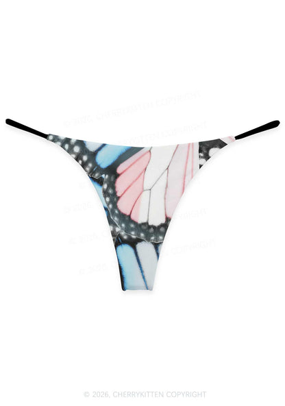 Trans Butterfly Wing Pride Y2K Print Bikini String Thong Cherrykitten