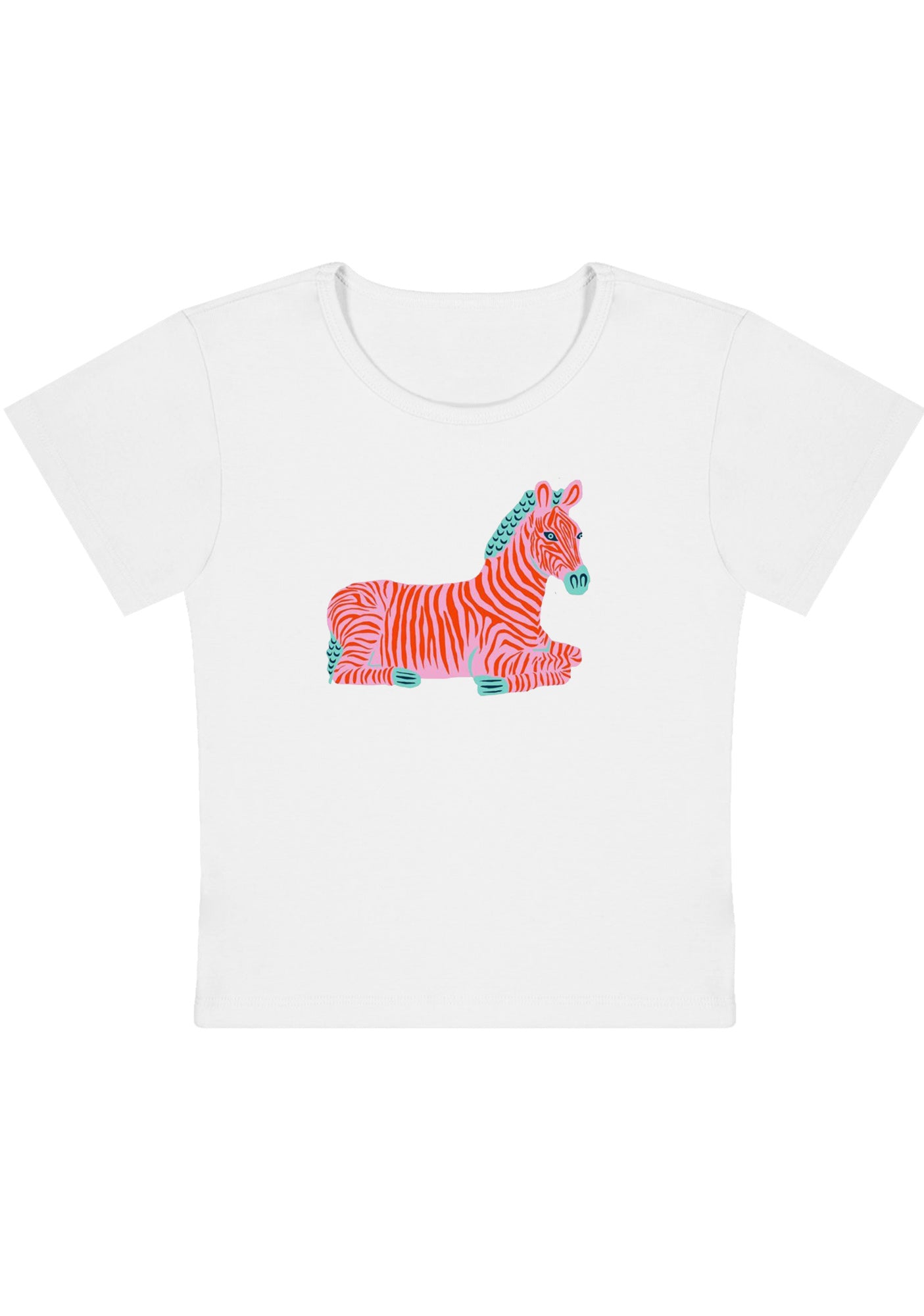 Curvy Preppy Zebra Baby Tee