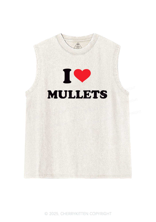 I Love Mullets Y2K Washed Muscle Tank Cherrykitten