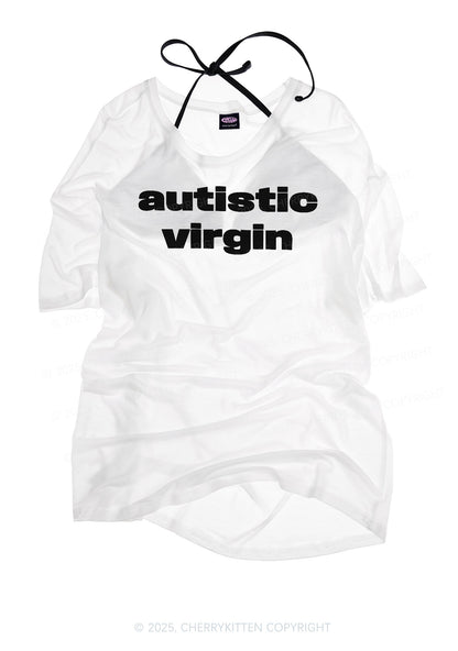 Autistic Virgin Y2K Sheer Boyfriend Tee Cherrykitten