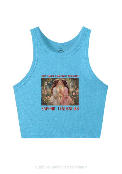 Soft Sapphic Tendencies Pride Y2K Crop Tank Top Cherrykitten