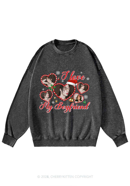 Custom Christmas I Love My GF Y2K Washed Sweatshirts Cherrykitten