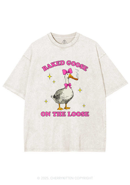 Baked Goose On The Loose Y2K Shirts Washed Tee Cherrykitten