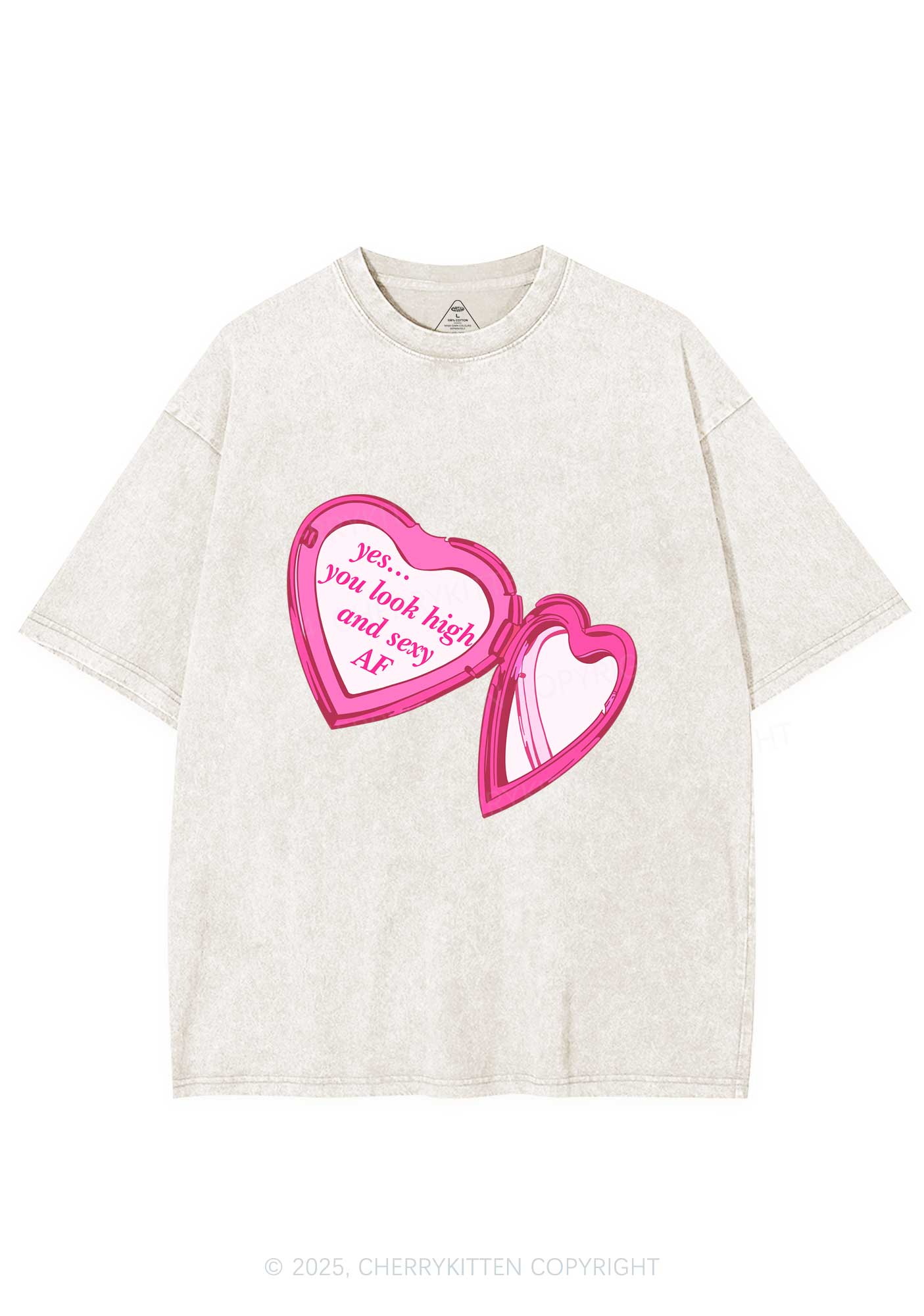 Yes You Look High Y2K Shirts Washed Tee Cherrykitten