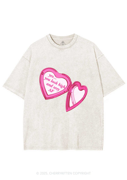 Yes You Look High Y2K Shirts Washed Tee Cherrykitten