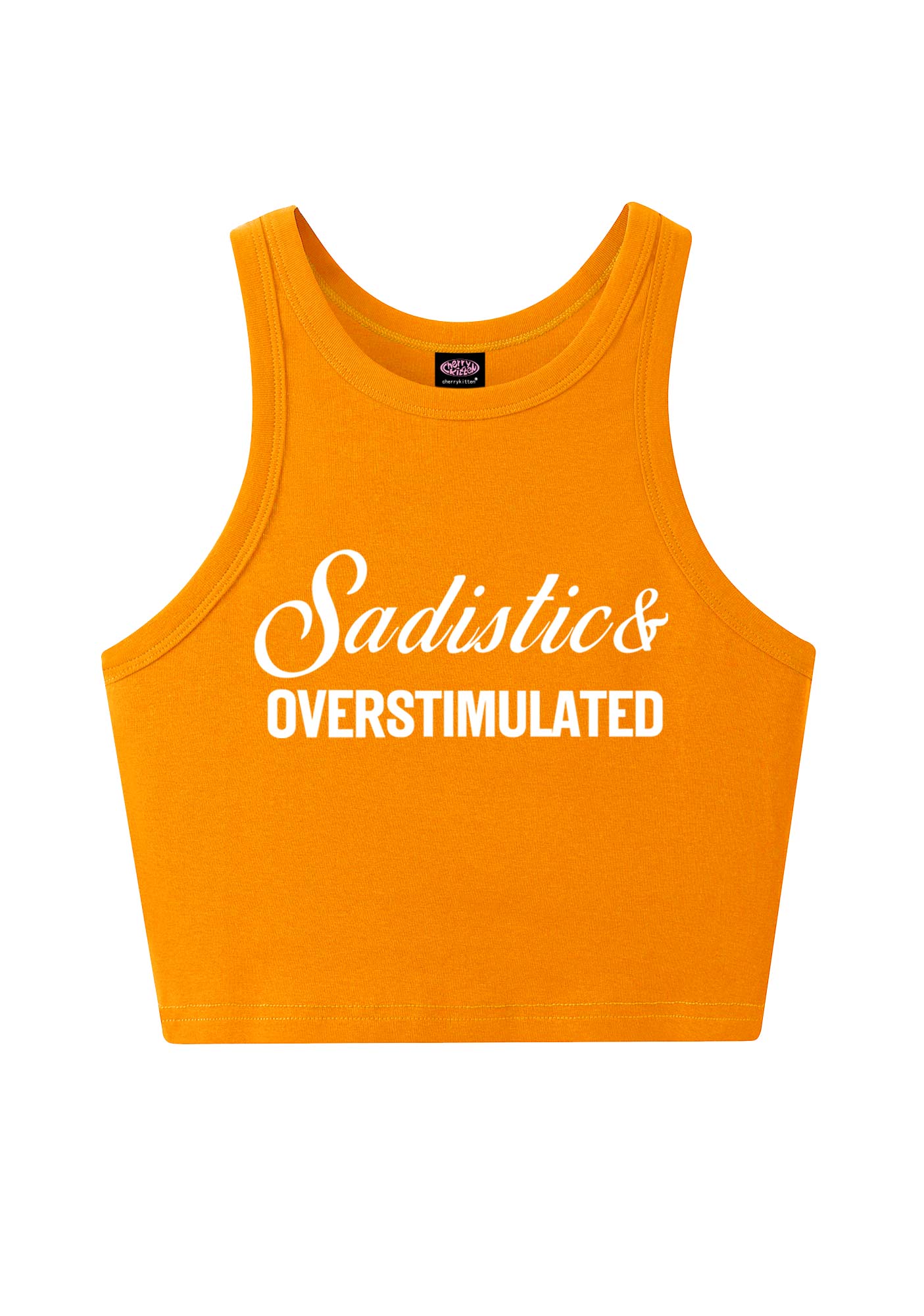Sadistic Overstimulated Y2K Crop Tank Top Cherrykitten