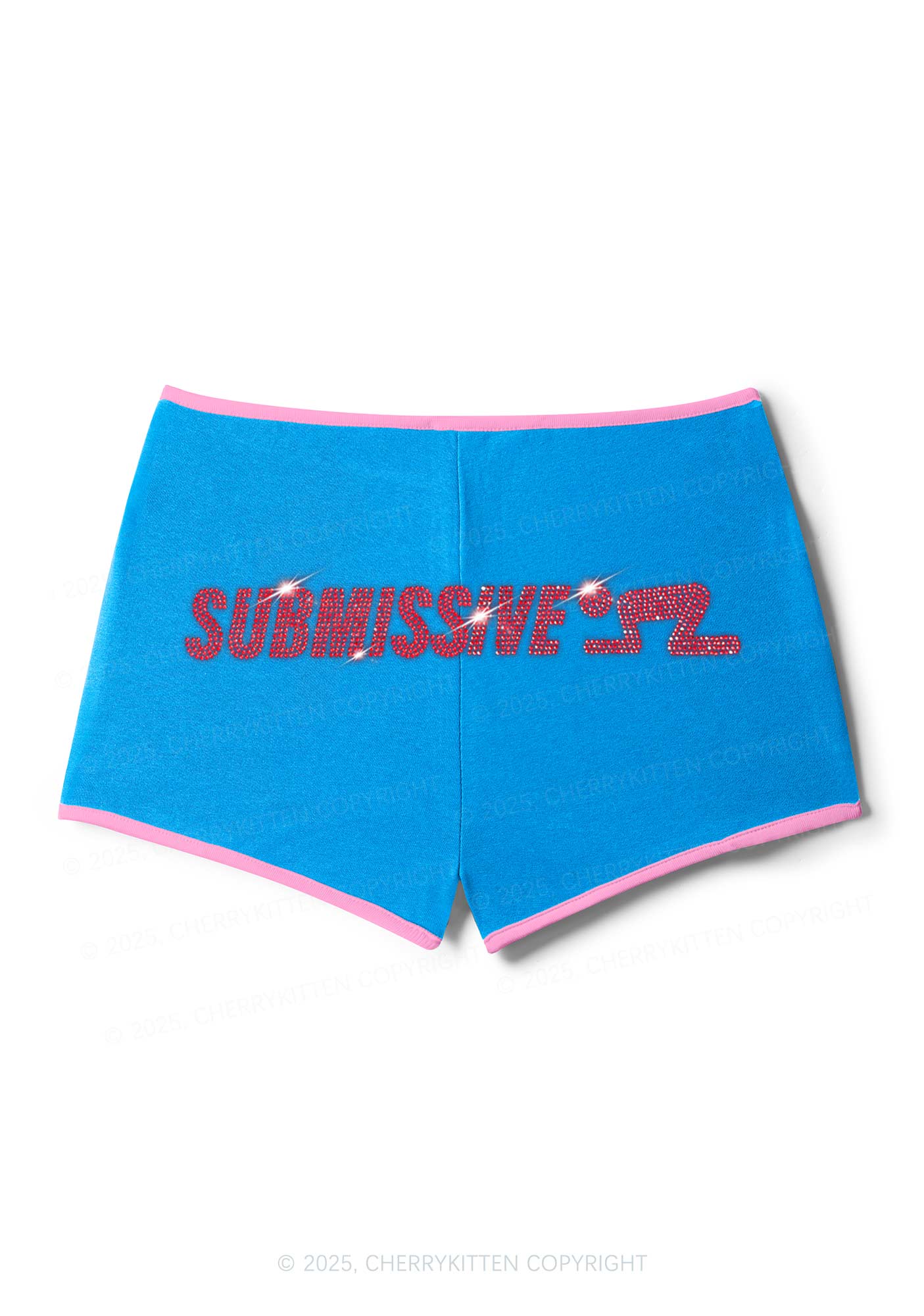 Rhinestone Submissive Man Y2K Booty Shorts Cherrykitten