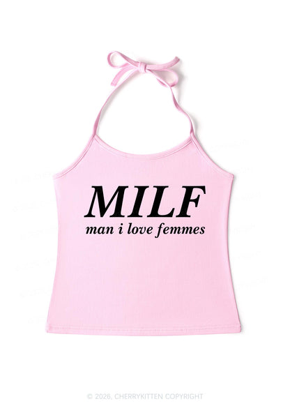 Man I Love Femme Pride Y2K Halter Neck Cami Cherrykitten