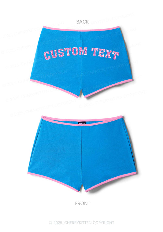 Custom Text Glitter Y2K Booty Shorts Cherrykitten