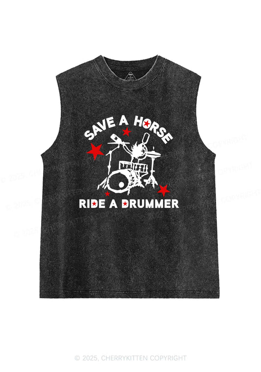Save Horse Ride Drummer Y2K Washed Muscle Tank Cherrykitten