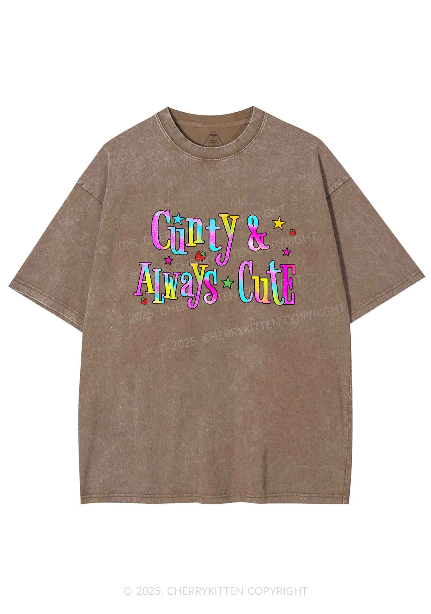 Cxxty Always Cute Y2K Shirts Washed Tee Cherrykitten
