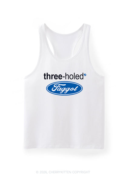 Three Holed Faggot Pride Y2K Men Racerback Tank Top Cherrykitten