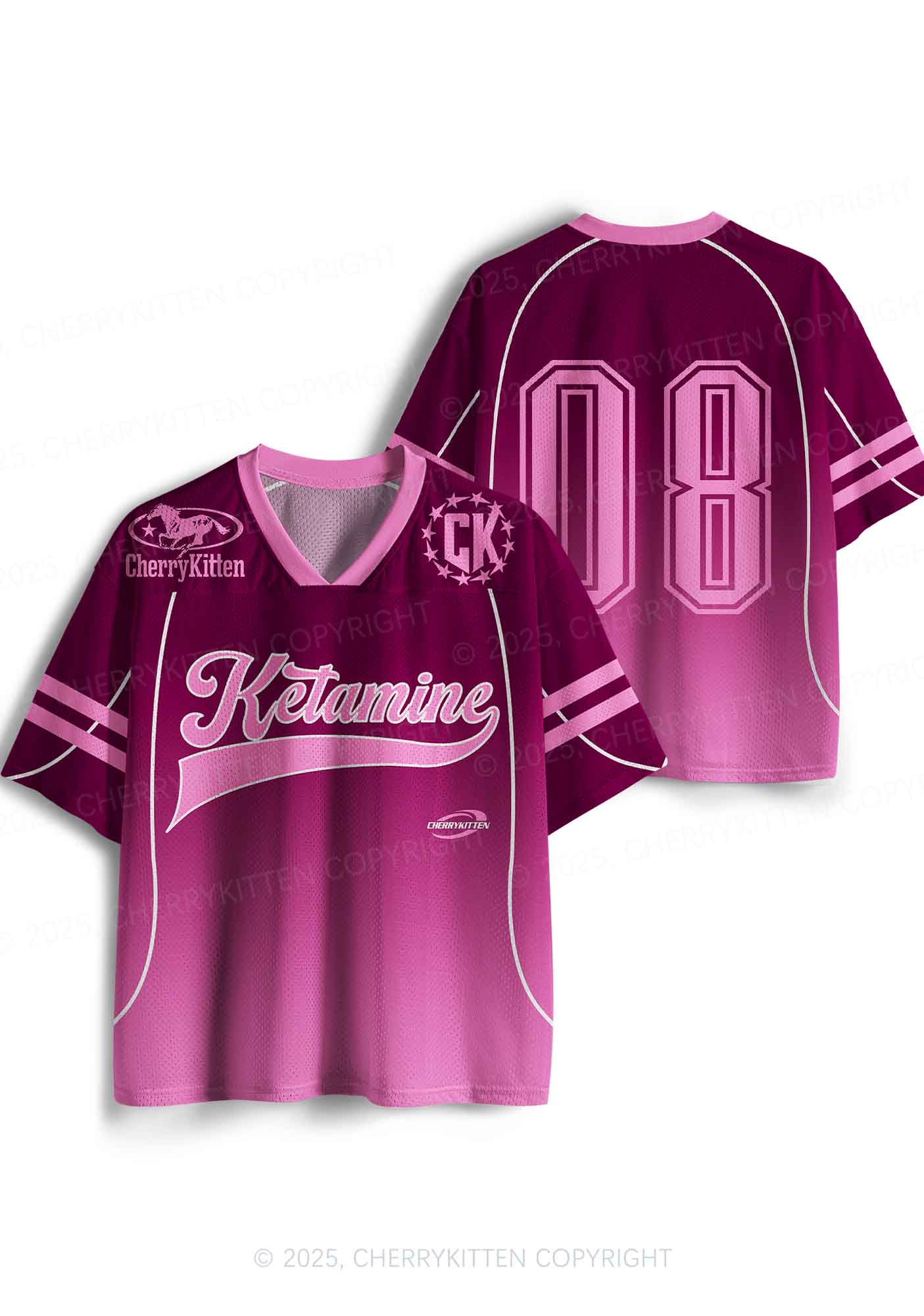 Custom Pink K Pony Y2K Sport Jersey Shirts Cherrykitten