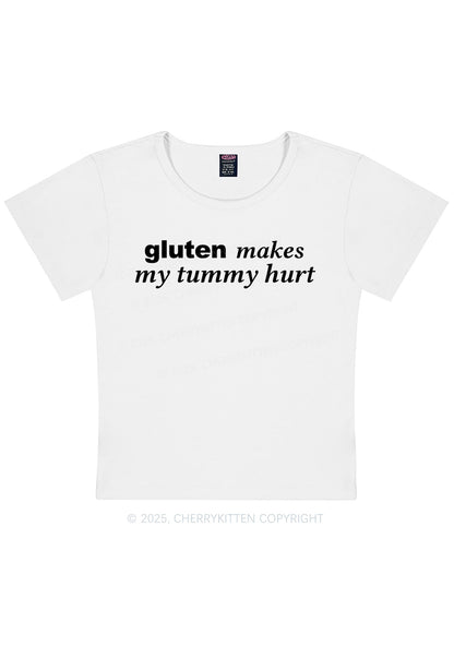 Gluten Makes Tummy Hurt Y2K Baby Tee Cherrykitten