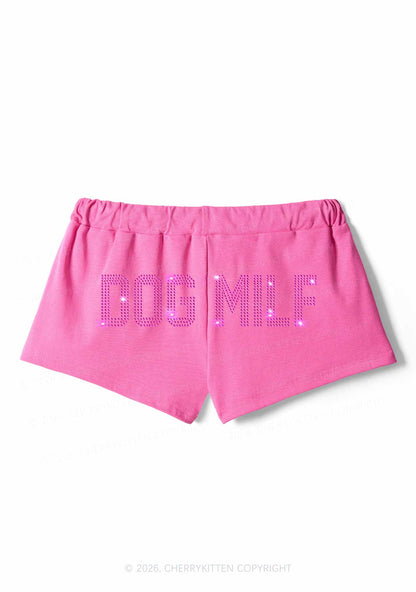 Rhinestone Dog Mxxf Y2K Drawstring Mini Shorts Cherrykitten