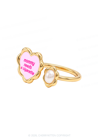 Mommy Needs A Cigarette Y2K Rings Cherrykitten