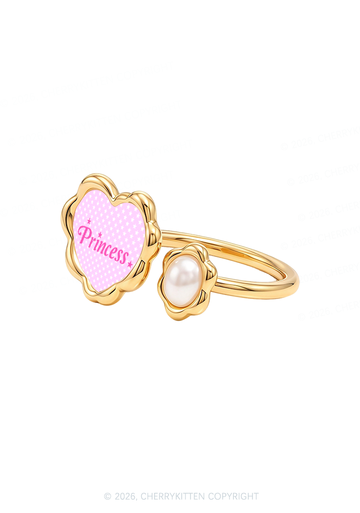 Princess Pink Star Y2K Rings Cherrykitten